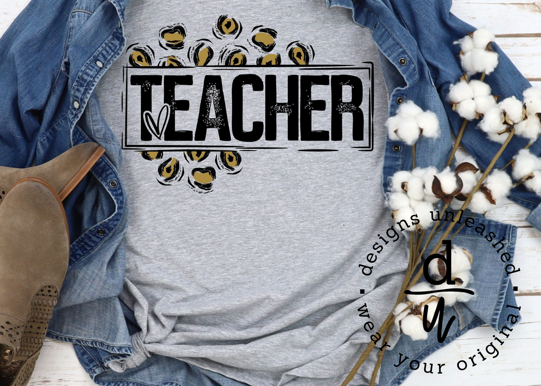 Teacher Leopard Print (Full Color Design)