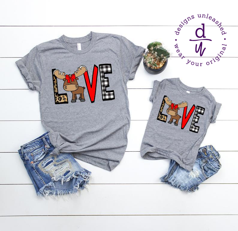 Love Moose (Full Color Design)- Youth coordinating design available separately