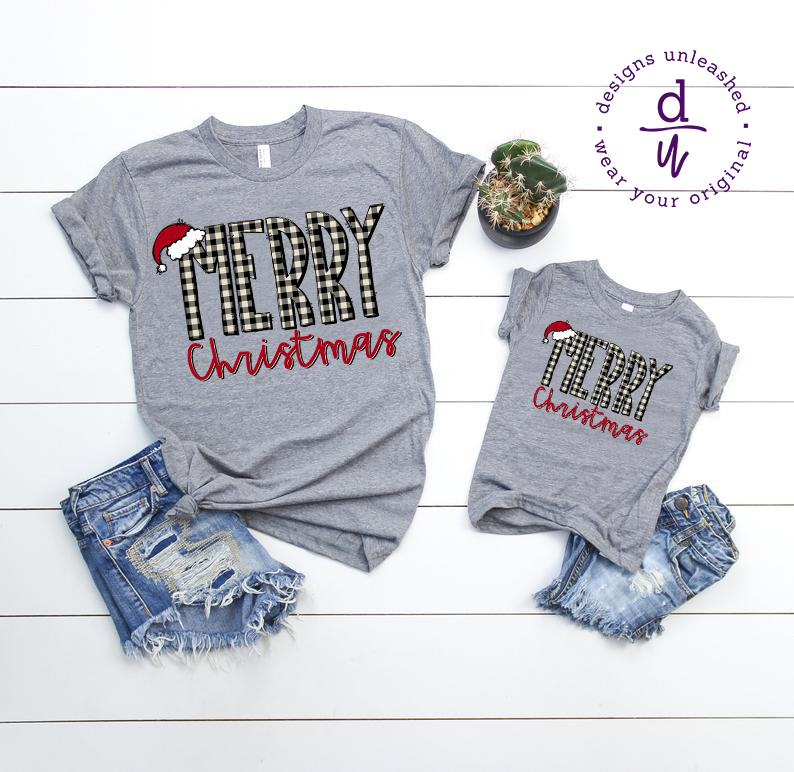 Merry Christmas Plaid (Full Color Design)- Youth coordinating design available separately