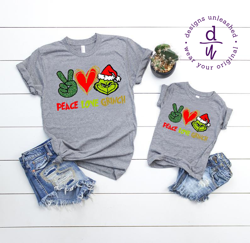 YOUTH/TODDLER Peace Love Grinch (Full Color Design) - Adult coordinating design sold seperately